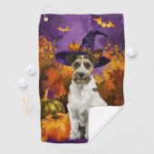 Serviette De Golf Éffrayant Wirefox Terrier Chien Halloween Citrouil (En situation)