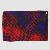 Serviette De Golf Égratignures croisées rouges et bleues (Horizontal)