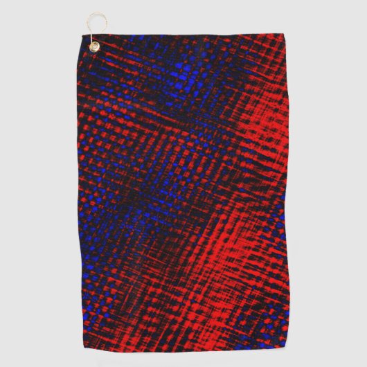 Serviette De Golf Égratignures croisées rouges et bleues (Devant)
