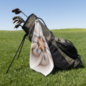 Serviette De Golf Élégance florale Art Abstrait fractal moderne (Vert)