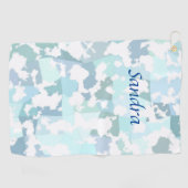 Serviette De Golf Elégant Aqua gris et blanc Abstrait géométrique (Horizontal)