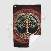 Serviette De Golf Élégant arbre noble de vie avec noeud celtique. (En situation)