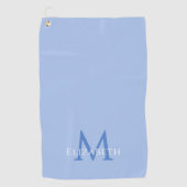 Serviette De Golf Elegant Blue Monogram Name Initial Custom  (Devant)