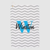 Serviette De Golf Elégant chevron motif personnalisé monogramme serv (Devant)