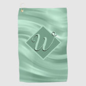 Serviette De Golf Élégant Chic Turquoise Swirl Monogramme initial él (Devant)
