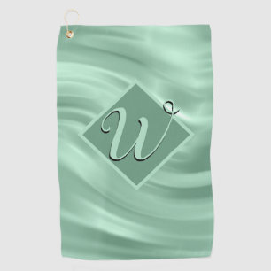 Serviette De Golf Élégant Chic Turquoise Swirl Monogramme initial él