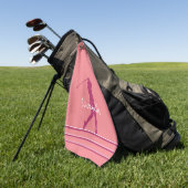 Serviette De Golf Elegant Coral Pink Magenta Golfer  (Vert)