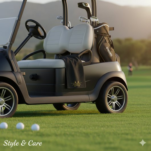 Serviette De Golf Elegant Custom Name and Initials Golf Towel Design