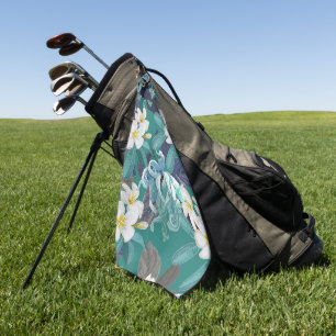 Serviette De Golf Élégant décor floral aquarelle accrocheur
