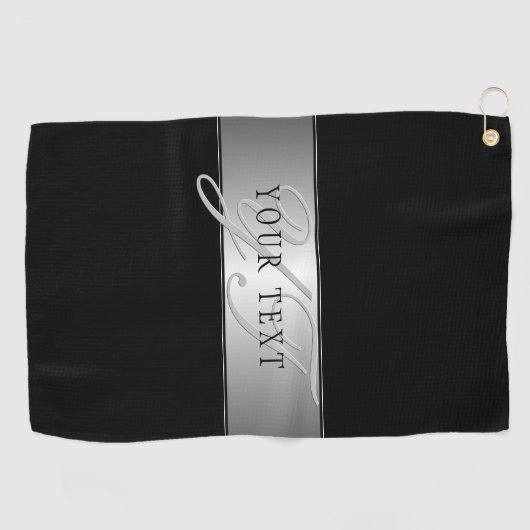 Serviette De Golf Élégant écriture de script de monogramme modifiabl (Horizontal)