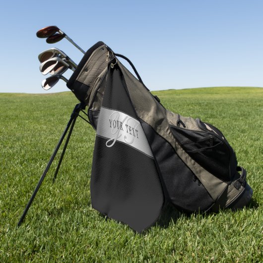 Serviette De Golf Élégant écriture de script de monogramme modifiabl (Vert)