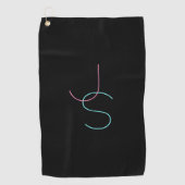 Serviette De Golf Élégant Éditable Deux Initiales D'Apparence Modern (Devant)