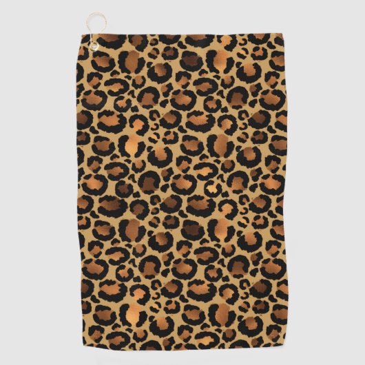Serviette De Golf Élégant endroit de léopard Brown glam animal sauva (Devant)