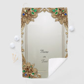 Serviette De Golf Elegant Gold Ornate Golf Towel (En situation)