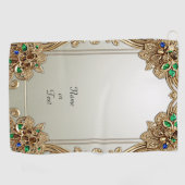 Serviette De Golf Elegant Gold Ornate Golf Towel (Horizontal)