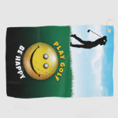 Serviette De Golf Elégant Happy Golfer Design (Horizontal)