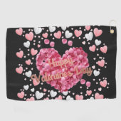 Serviette De Golf Élégant Heureuse Sainte-Valentin (Horizontal)