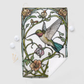 Serviette De Golf Elegant hummingbird artwork botanical boho chic (En situation)