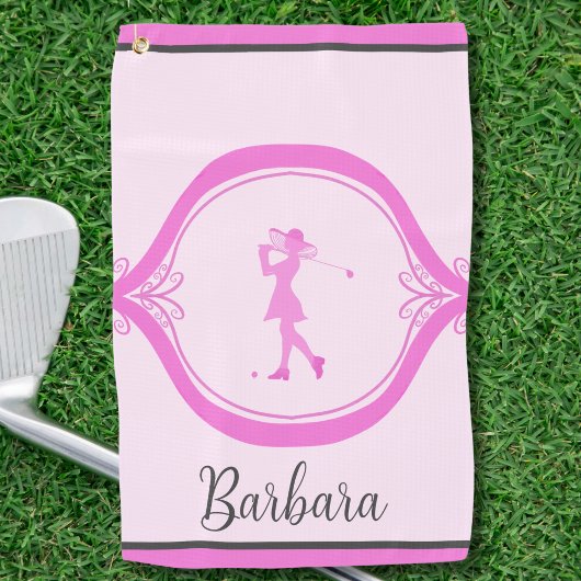 Serviette De Golf Élégant Lady Golfer Personnalisé
