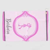 Serviette De Golf Élégant Lady Golfer Personnalisé (Horizontal)
