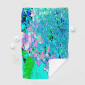 Serviette De Golf Élégant Limelight rose et bleu Hydrangea (En situation)