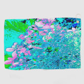 Serviette De Golf Élégant Limelight rose et bleu Hydrangea (Horizontal)