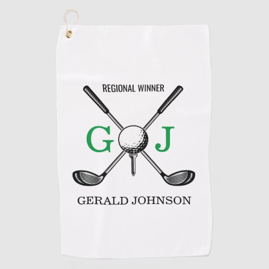 Serviette De Golf Élégant minimaliste Golf Monogramme Conception (Devant)
