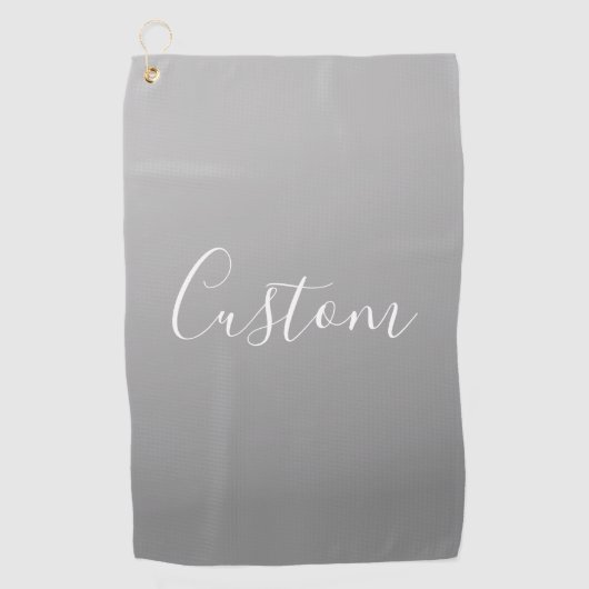 Serviette De Golf Élégant moderne blanc Script écriture gris dégradé (Devant)