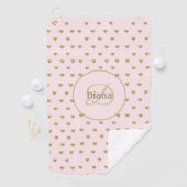 Serviette De Golf Élégant Moderne Blush Pink Initiales Monogramme (En situation)