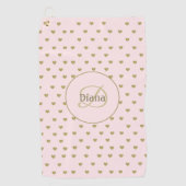 Serviette De Golf Élégant Moderne Blush Pink Initiales Monogramme (Devant)