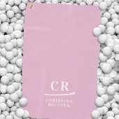 Serviette De Golf Élégant Moderne Monogramme Initiales Nom Rose