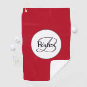 Serviette De Golf Élégant Monogram Red Golf Towel (En situation)
