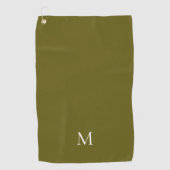 Serviette De Golf Élégant Monogramme blanc vert simple (Devant)