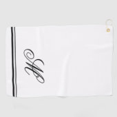 Serviette De Golf Élégant Monogramme initial (Horizontal)