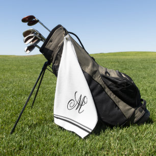 Serviette De Golf Élégant Monogramme initial