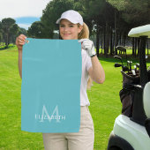 Serviette De Golf Élégant Monogramme Initiale Personnalisée Vert de 