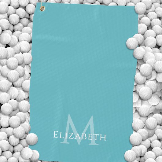 Serviette De Golf Élégant Monogramme Initiale Personnalisée Vert de 