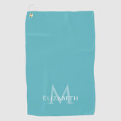 Serviette De Golf Élégant Monogramme Initiale Personnalisée Vert de  (Devant)