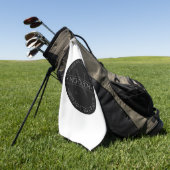 Serviette De Golf Élégant Monogramme moderne modifiable noir et blan (Vert)