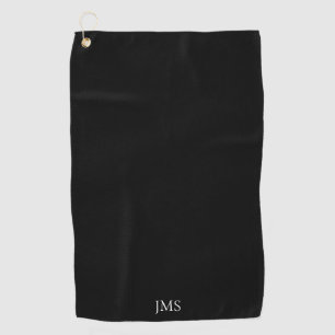 Serviette De Golf Élégant Monogramme noir