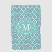 Serviette De Golf Élégant monogramme personnalisé Motif Quatrefoil T (Devant)