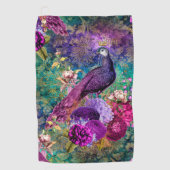 Serviette De Golf Élégant Peacock Vintage violet Turquoise (Devant)