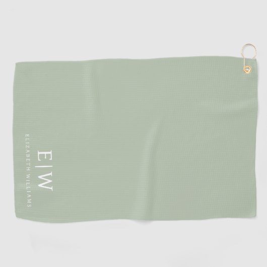 Serviette De Golf Élégant professionnel simple Monogramme minimalist (Horizontal)