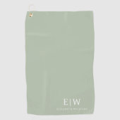 Serviette De Golf Élégant professionnel simple Monogramme minimalist (Devant)