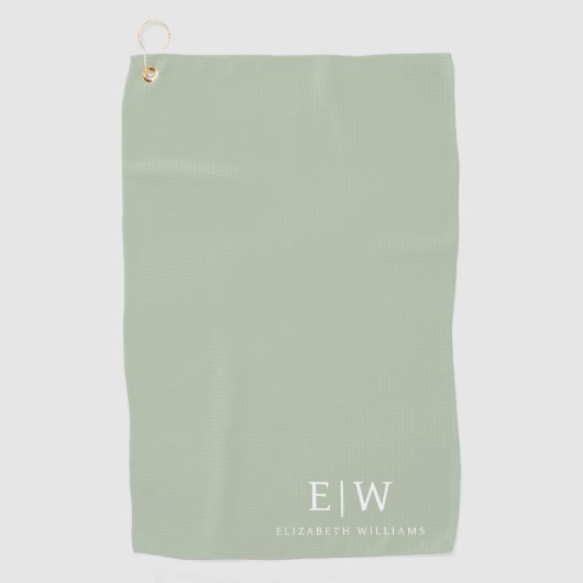 Serviette De Golf Élégant professionnel simple Monogramme minimalist (Devant)