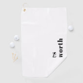 Serviette De Golf Élégant Retro Moderne Lettrage | Noir modifiable (En situation)