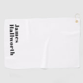 Serviette De Golf Élégant Retro Moderne Lettrage | Noir modifiable (Horizontal)