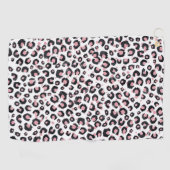Serviette De Golf Elegant Rose Gold Black Leopard Pattern (Horizontal)
