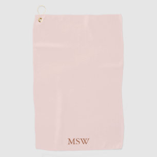 Serviette De Golf Élégant rose vif monogramme personnalisé initia