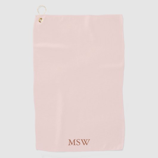 Serviette De Golf Élégant rose vif monogramme personnalisé initiales (Devant)